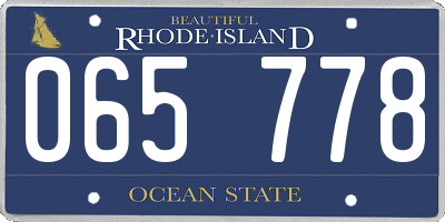 RI license plate 065778