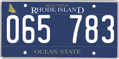 RI license plate 065783