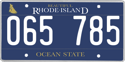 RI license plate 065785