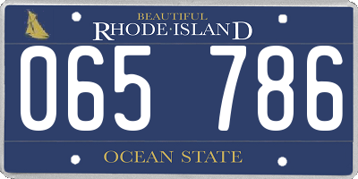 RI license plate 065786