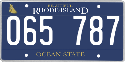 RI license plate 065787