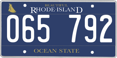RI license plate 065792