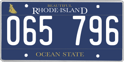 RI license plate 065796