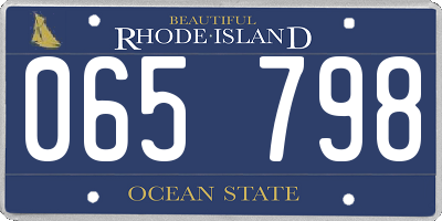 RI license plate 065798