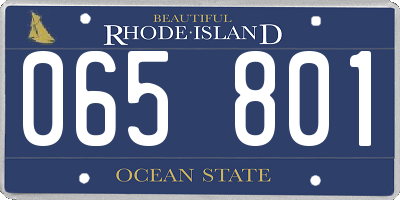 RI license plate 065801