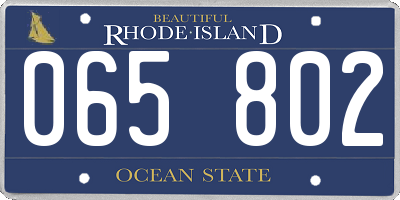 RI license plate 065802