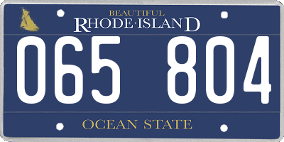 RI license plate 065804