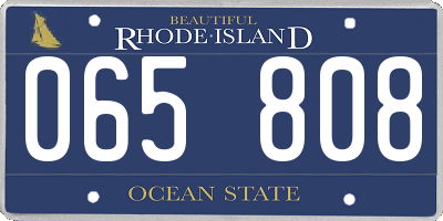 RI license plate 065808