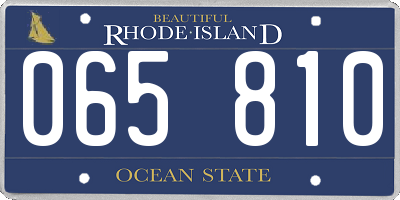 RI license plate 065810