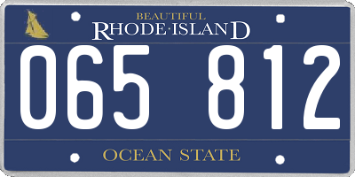 RI license plate 065812