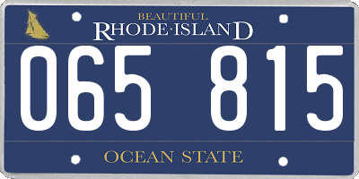 RI license plate 065815