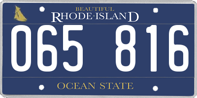 RI license plate 065816