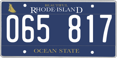 RI license plate 065817