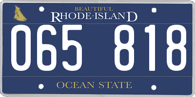 RI license plate 065818