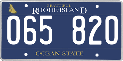 RI license plate 065820