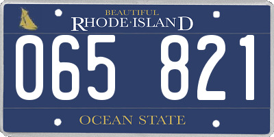 RI license plate 065821