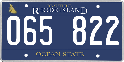 RI license plate 065822