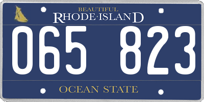 RI license plate 065823