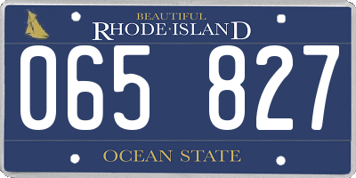 RI license plate 065827