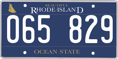 RI license plate 065829