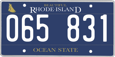 RI license plate 065831