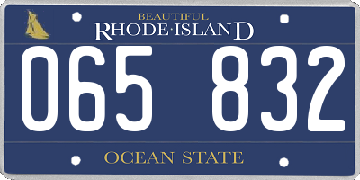 RI license plate 065832