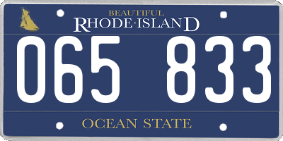 RI license plate 065833