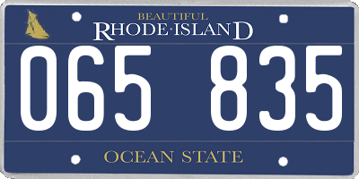 RI license plate 065835