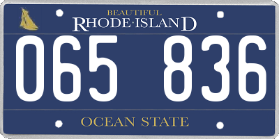 RI license plate 065836