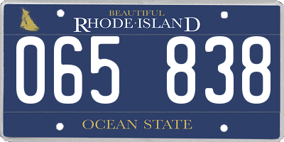 RI license plate 065838
