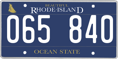 RI license plate 065840