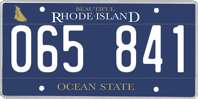 RI license plate 065841