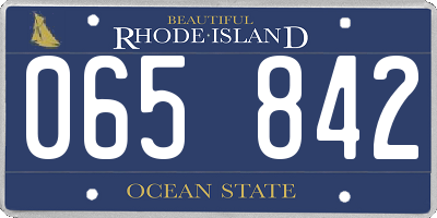 RI license plate 065842