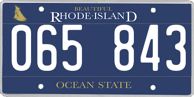 RI license plate 065843