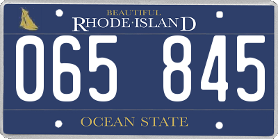 RI license plate 065845