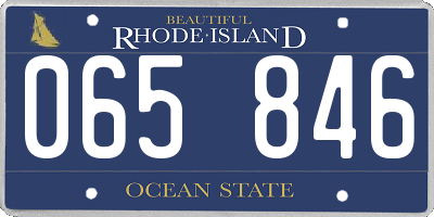 RI license plate 065846