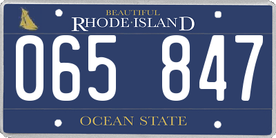 RI license plate 065847