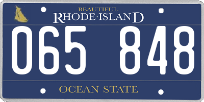 RI license plate 065848