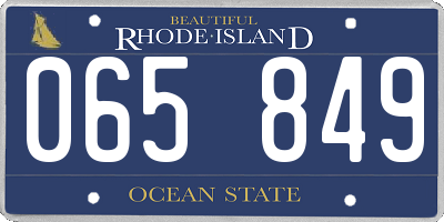 RI license plate 065849