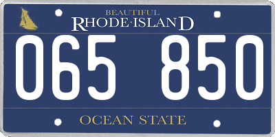 RI license plate 065850