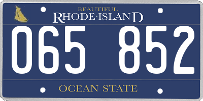 RI license plate 065852