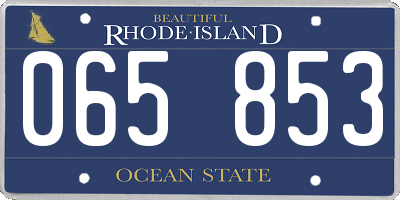 RI license plate 065853