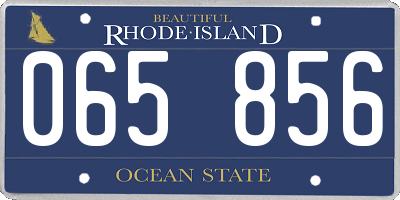 RI license plate 065856