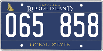 RI license plate 065858