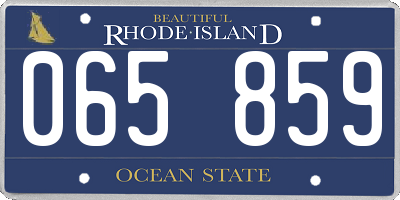 RI license plate 065859