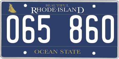 RI license plate 065860