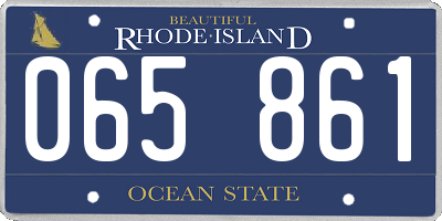 RI license plate 065861