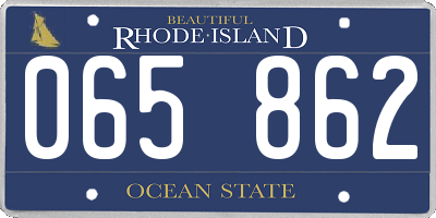 RI license plate 065862