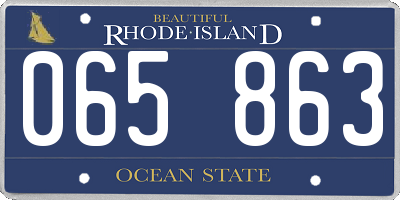 RI license plate 065863