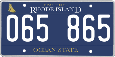 RI license plate 065865